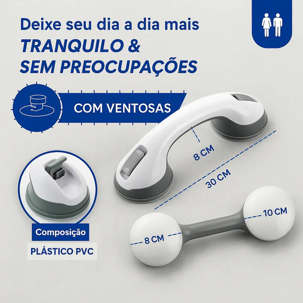 Barra De Apoio Para Banheiro Portátil SafeGrip – Fim das Quedas no Banheiro