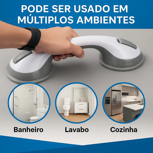 Barra De Apoio Para Banheiro Portátil SafeGrip – Fim das Quedas no Banheiro