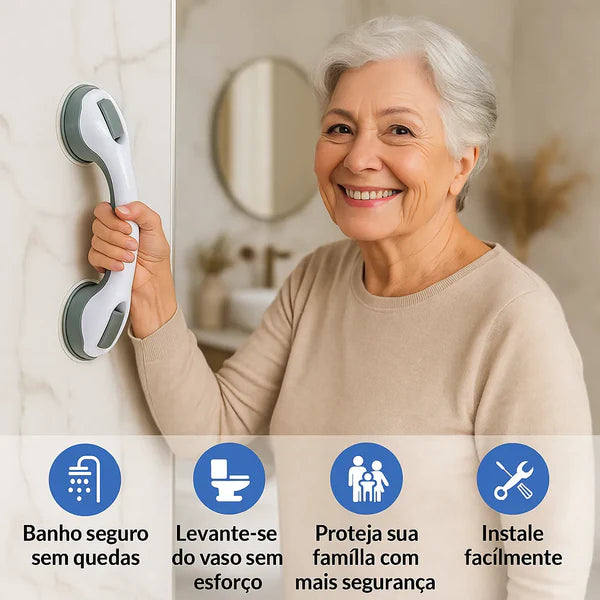 Barra De Apoio Para Banheiro Portátil SafeGrip – Fim das Quedas no Banheiro
