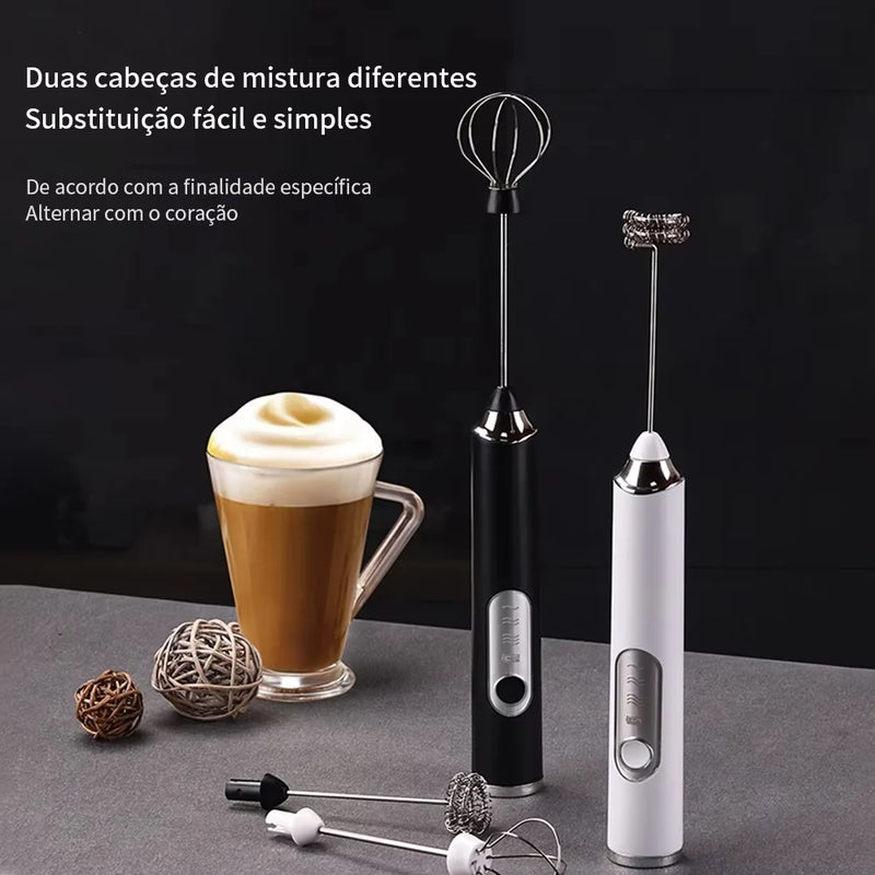 Batedor Misturador Mixer Elétrico Para Bebidas Leite Café Portátil Pro – Bebida Pronta Rapidamente