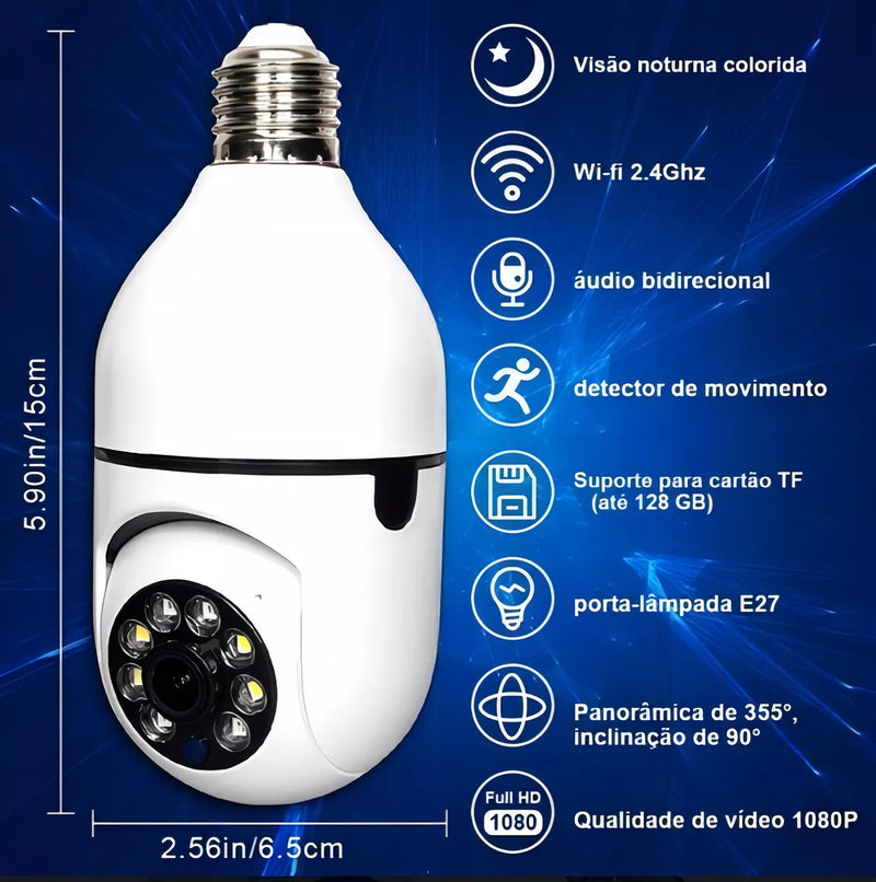 Câmera de Segurança Wifi IP Sem Fio 360 ProSafety - Segurança Invisível em Tempo Real