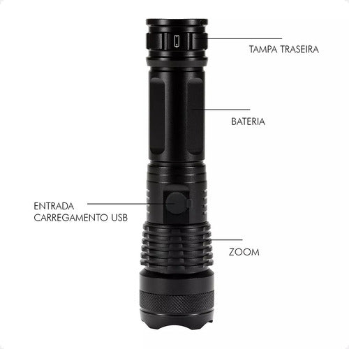 Lanterna Tatica T9 Militar - A Mais Forte do Mundo