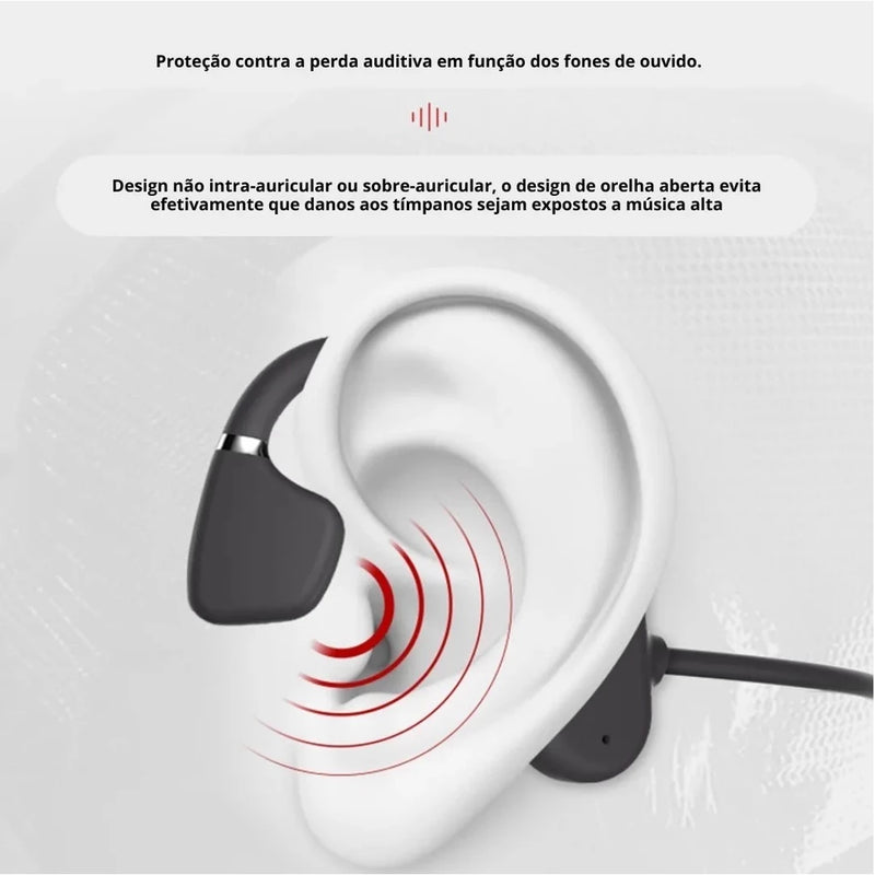 Fone Condução Óssea Bluetooth BoneVibe – Ouça com Liberdade e Segurança