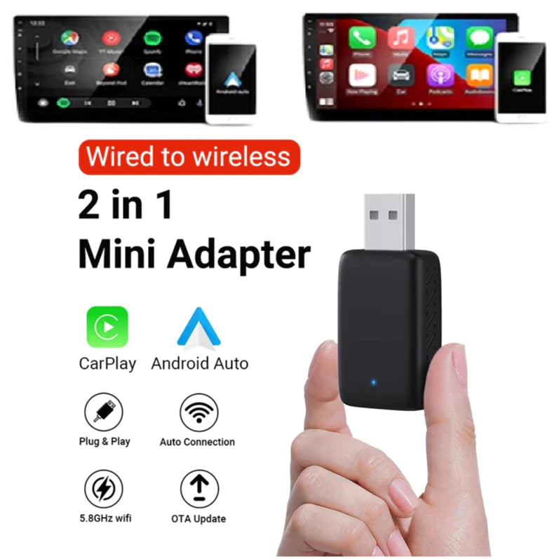 Adaptador de Carplay e Android Auto sem Fio CarLink