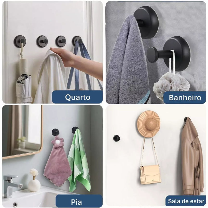 Gancho de Ventosa Para Banheiro e Cozinha FixMax - Organização Sem Furos - Compre 1, Leve 2 + Frete Grátis