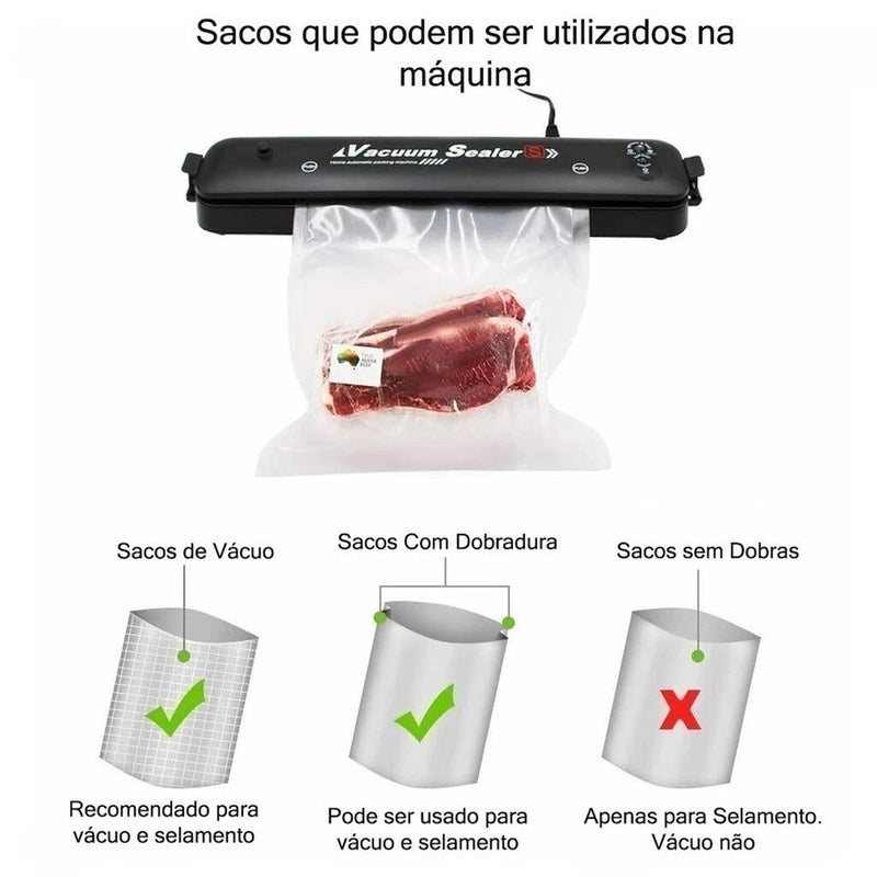 Seladora A Vácuo Bivolt Max - Ideal Conservação Alimentos